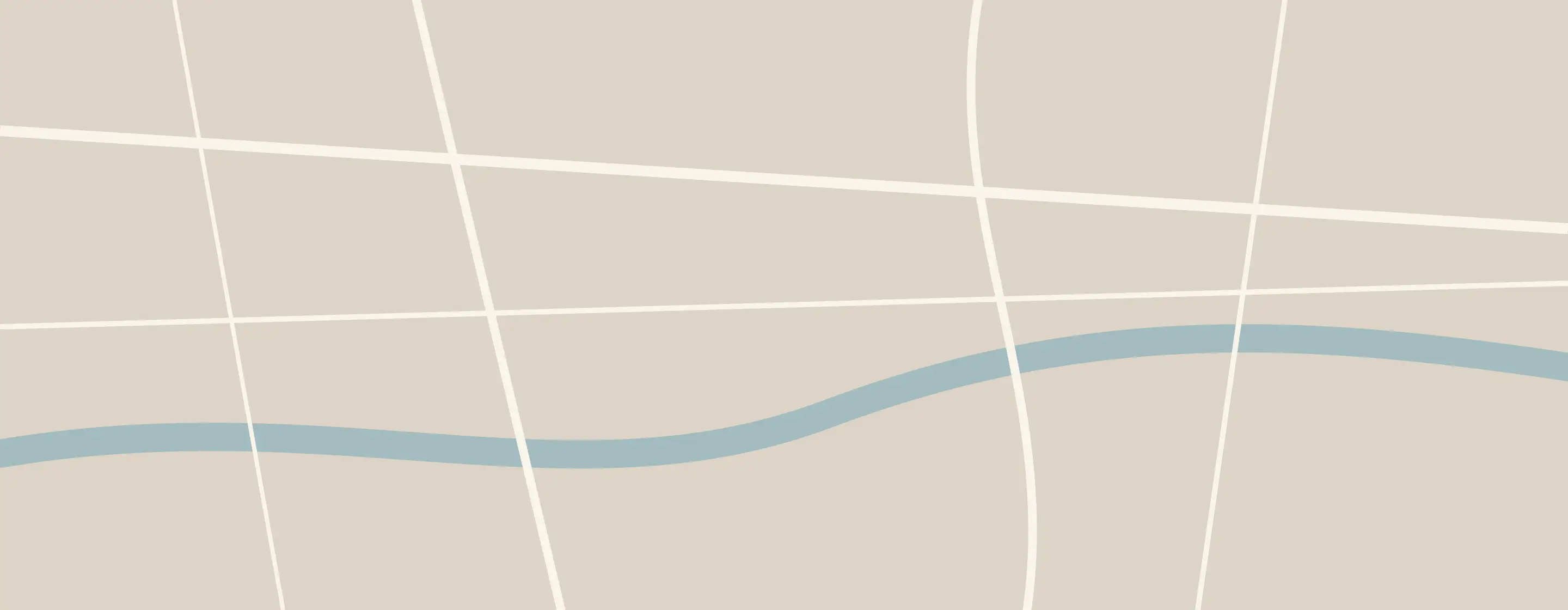 Plan stylisé des environs du domaine : routes et cours de la Marne